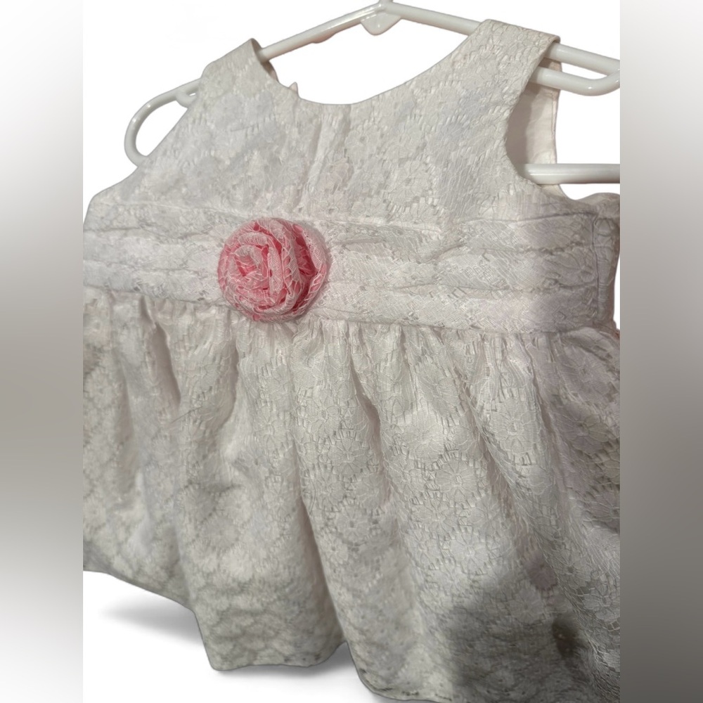 Set of Three Girls' Holiday Dresses in Pink and White - Picture 4 of 7